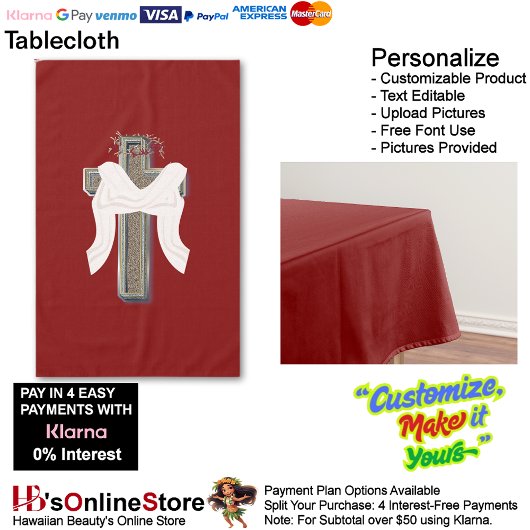 Tablecloth Household Leinen Red Background Tischdecke