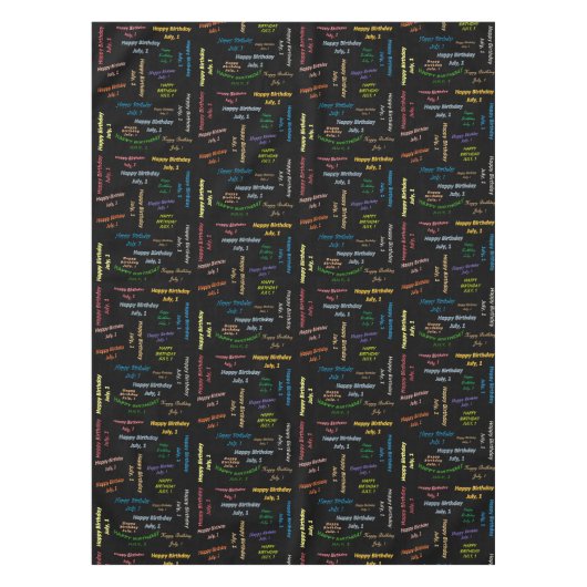 Tablecloth Juli, 1 Geburtstag Tischdecke (Vorderseite)