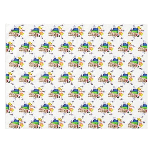 Tablecloth Kitten Drinks Fairy Tischdecke (Vorderseite (Horizontal))