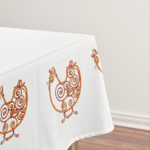 Tablecloth - Kupferdraht Hühner Tischdecke