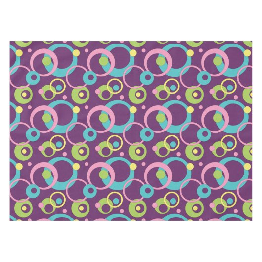 Tablecloth Lila Circles Tischdecke (Vorderseite (Horizontal))