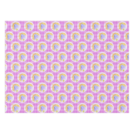 Tablecloth Lila Karierter Elephant Tischdecke (Vorderseite (Horizontal))