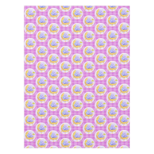 Tablecloth Lila Karierter Elephant Tischdecke (Vorderseite)