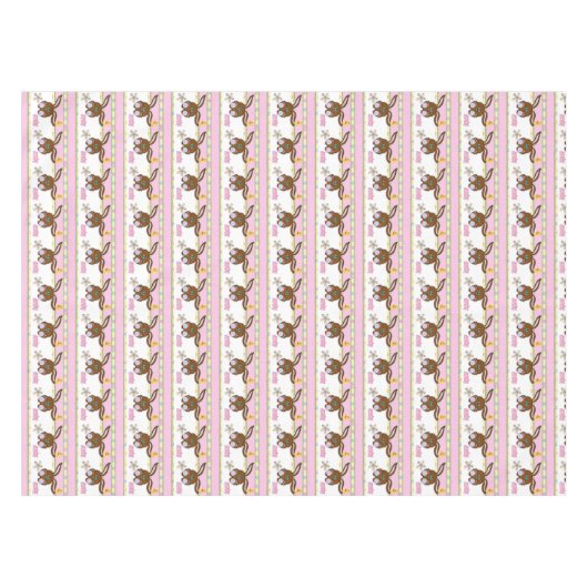 Tablecloth Oaster Bunny Eggs Pink Tischdecke (Vorderseite (Horizontal))