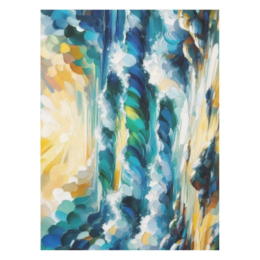 Tablecloth Ocean Waves Abstrakte Malerei nautisch Tischdecke (Vorderseite)