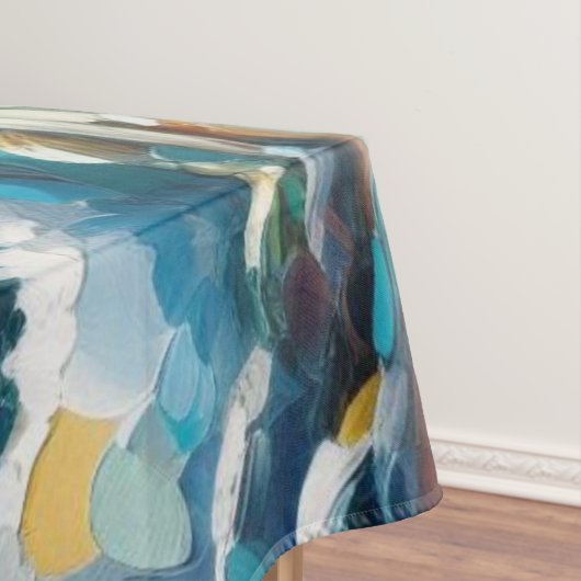 Tablecloth Ocean Waves Abstrakte Malerei nautisch Tischdecke (Beispiel)