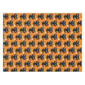 Tablecloth Orange Black Cat Fishbones Tischdecke (Vorderseite (Horizontal))
