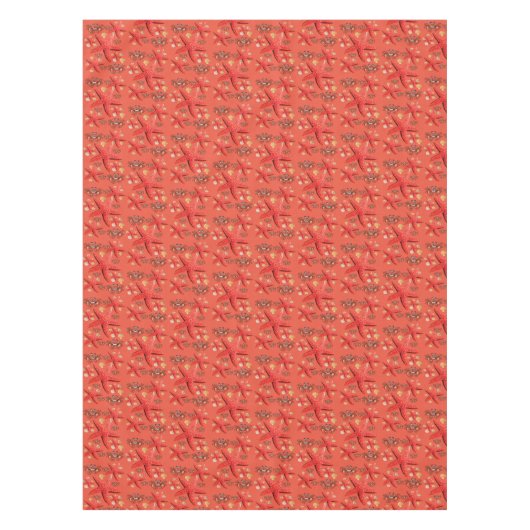 Tablecloth Orange Crab Starfish Beach Tischdecke (Vorderseite)
