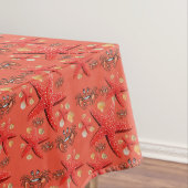 Tablecloth Orange Crab Starfish Beach Tischdecke (Beispiel)