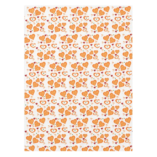 Tablecloth Orange Hearts Tischdecke (Vorderseite)