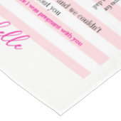 Tablecloth Pink & White Stripe Happy Birthday  Tischdecke (Schrägansicht)