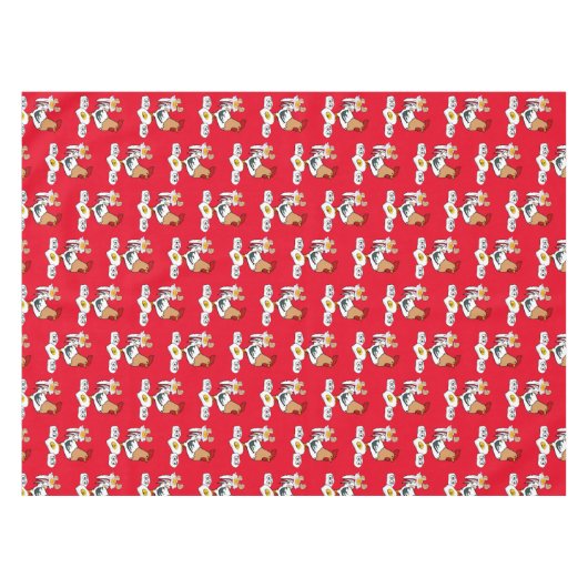Tablecloth Red Chicken Eggs Tischdecke (Vorderseite (Horizontal))
