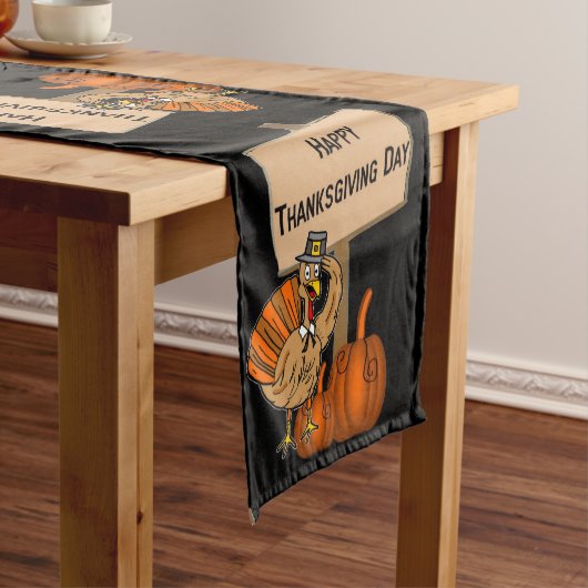 Tablecloth Runner Happy Thanksgiving Day Kurzer Tischläufer (Beispiel)