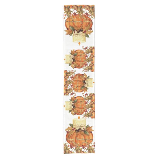 Tablecloth Runner Happy Thanksgiving Day Kurzer Tischläufer (Vorderseite)