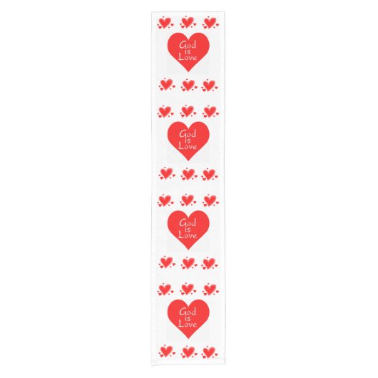 Tablecloth Runner Valentines God is Liebe Kurzer Tischläufer (Vorderseite)