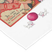 Tablecloth Runner Valentines Kitten Kurzer Tischläufer (Ecke)