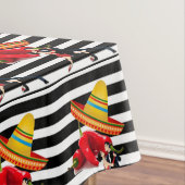 Tablecloth Schwarz-weiß Stripe Dancing Somebrero Tischdecke (Beispiel)