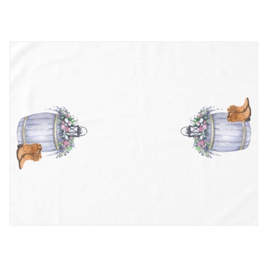 Tablecloth Summer Country Wedding Rustic Watercolo Tischdecke (Vorderseite (Horizontal))