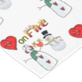 Tablecloth Valentine's Day Heart Fire Snowman Tischdecke (Schrägansicht)