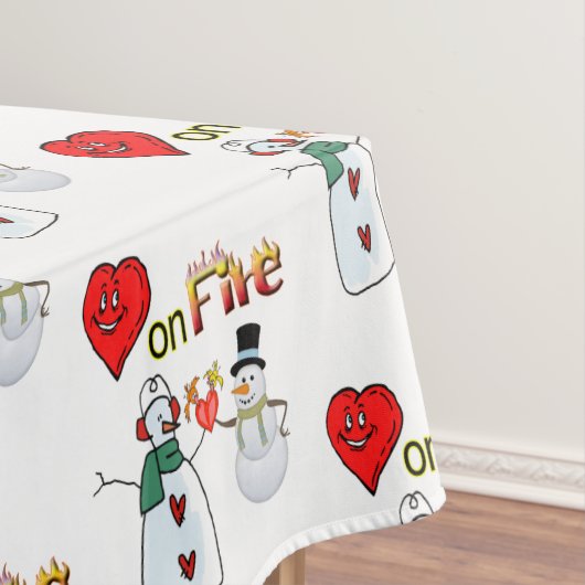 Tablecloth Valentine's Day Heart Fire Snowman Tischdecke (Beispiel)