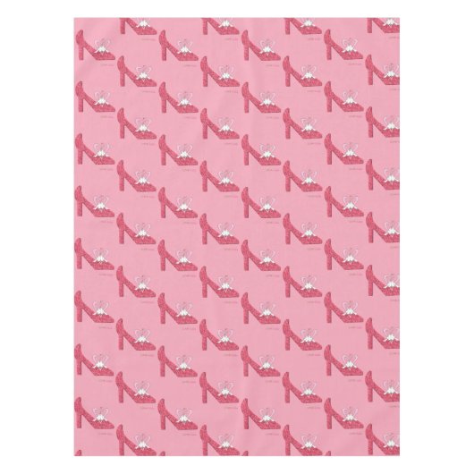 Tablecloth Valentine's Day Pink Shoe Liebe Hallo Tischdecke (Vorderseite)