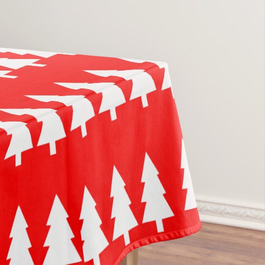 Tablecloth, weiße frohe Weihnachtsbaumen Rot Tischdecke (Beispiel)