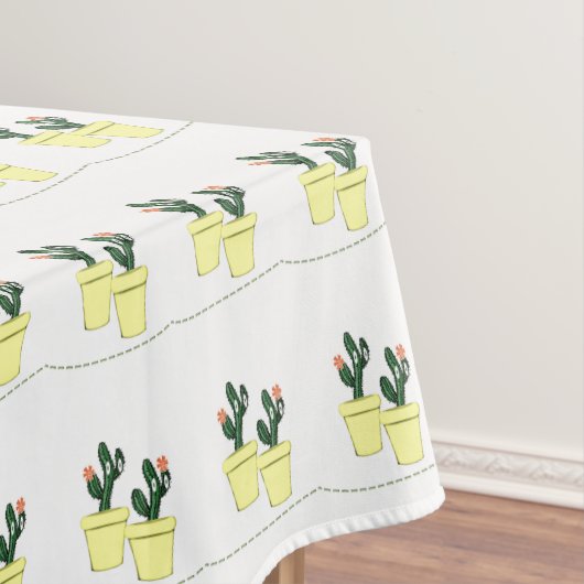 Tablecloth White Cactus Yellow Tischdecke (Beispiel)