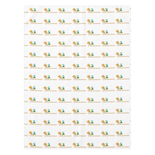 Tablecloth White Frosch Ribbit Style Pilz Tischdecke (Vorderseite)