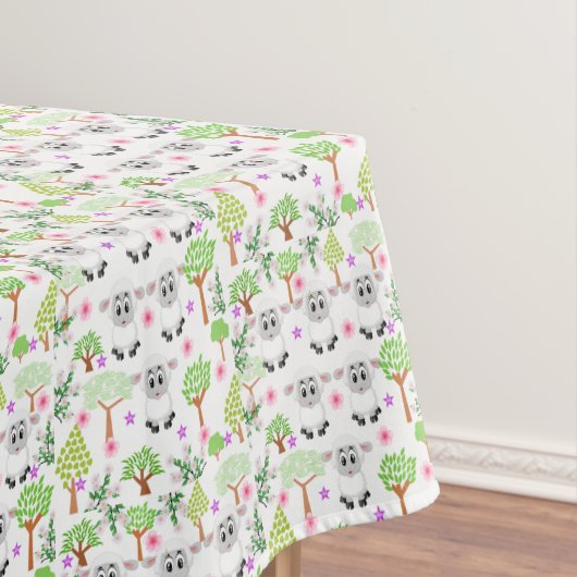 Tablecloth White Sheep Trees Tischdecke (Beispiel)