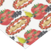 Tablecloth White Tomato Olivenöl Brot Tischdecke (Schrägansicht)
