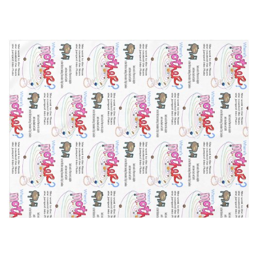 Tablecloth Wo ist Mama? Muttertag Tischdecke (Vorderseite (Horizontal))