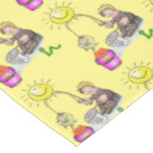 Tablecloth Yellow Fisherman Fish Sun Tischdecke (Schrägansicht)