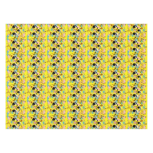 Tablecloth Yellow Giraffe Elephant Pig Dog Tischdecke (Vorderseite (Horizontal))