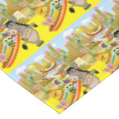 Tablecloth Yellow Mexican Man Donkey Dog Sombrero Tischdecke (Schrägansicht)