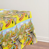 Tablecloth Yellow Mexican Man Donkey Dog Sombrero Tischdecke (Beispiel)
