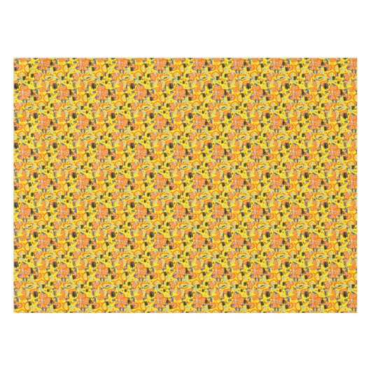 Tablecloth Yellow Orange Hearts Swan Tischdecke (Vorderseite (Horizontal))