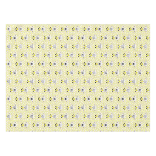 Tablecloth Yellow White Sheep Sun Clouds Tischdecke (Vorderseite (Horizontal))