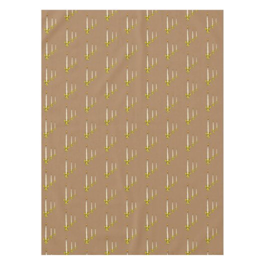 Tableclout Beige Kerzen Tischdecke (Vorderseite)