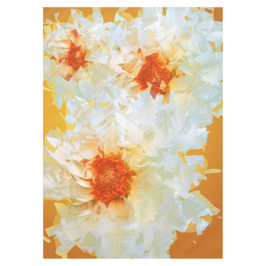 Tableclout Blume Weiß Orange Cubist Tischdecke (Vorderseite)