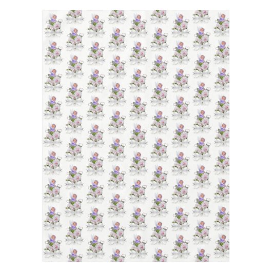 Tableclout Floral Angel Weiße Schwäne Tischdecke (Vorderseite)