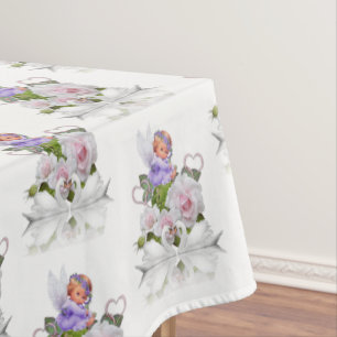 Tableclout Floral Angel Weiße Schwäne Tischdecke
