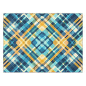Tableclout Kariertes blaugelbes Design Tischdecke (Vorderseite (Horizontal))