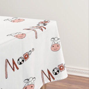 Tableclout Weiße Kühe Moo Bauern Tischdecke