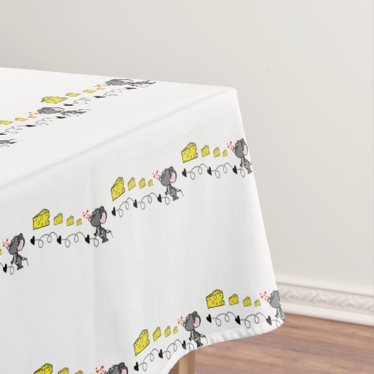 Tableclout Weißer Käse Maus Herz gelb Tischdecke (Beispiel)