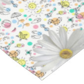 Tableclout White Daisy Floral Summer Fun Tischdecke (Schrägansicht)
