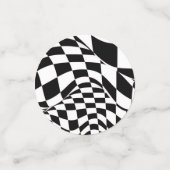 Tablefetti - Angepasste rot/schwarz karierte Flagg Konfetti (Klein Vorderseite)