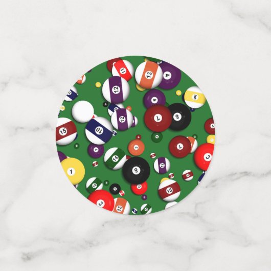 Tablefetti - Billard und 2 Ball Konfetti (Klein Vorderseite)