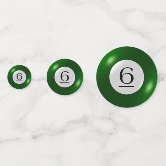 Tablefetti - Billard und 6 Ball Konfetti (Rückseiten)