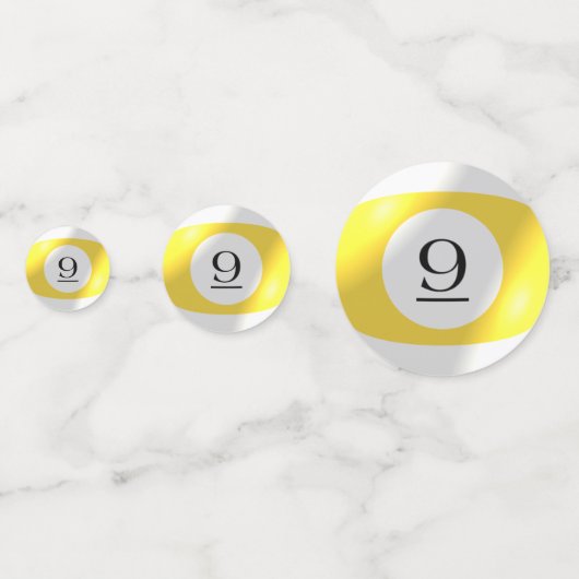 Tablefetti - Billard und 9 Ball Konfetti (Rückseiten)