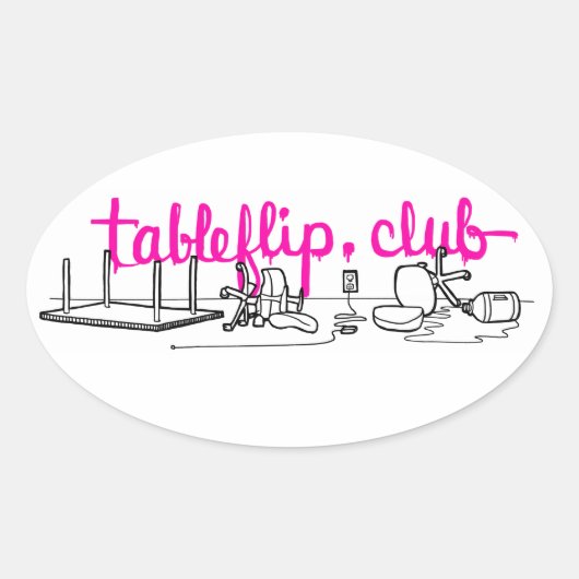 tableflip.club Oval Stickers (Vorderseite)